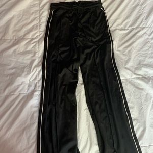 NWT Cotton On tracksuit material black with white side striped straight leg pant